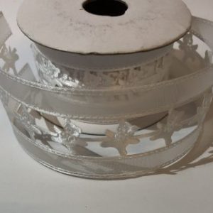 Cinta calada con ositos blanca