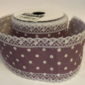 Cinta lunares con puntilla ancha Violeta