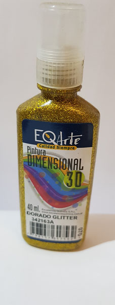 Pintura dimensional 3D 40 ML Dorado glitter