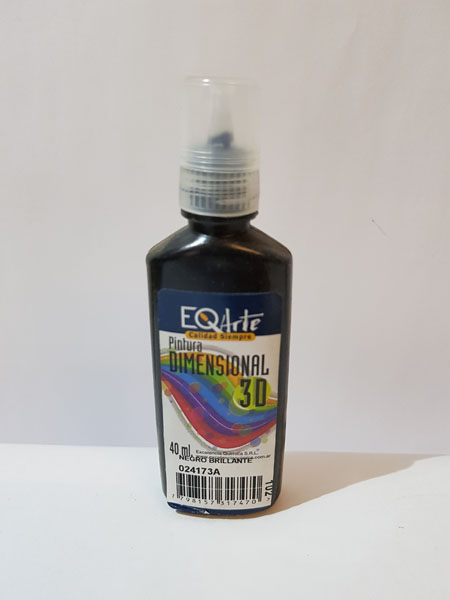 Pintura dimensional 3D 40 ML Negro brillante