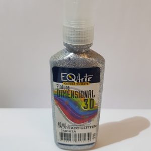 Pintura dimensional 3D 40 ML Plateado glitter