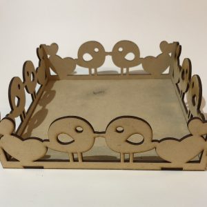 Bandeja  calada con pajaritos 20x20