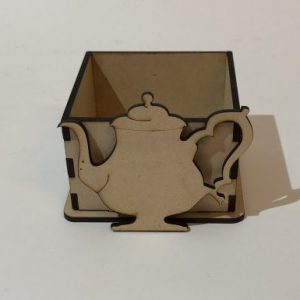 Caja para sobres de té con aplique