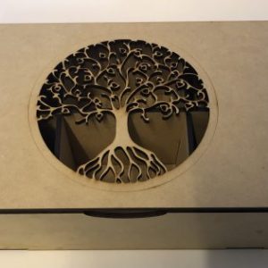 Caja de té, tapa calada,  6 reparticiones
