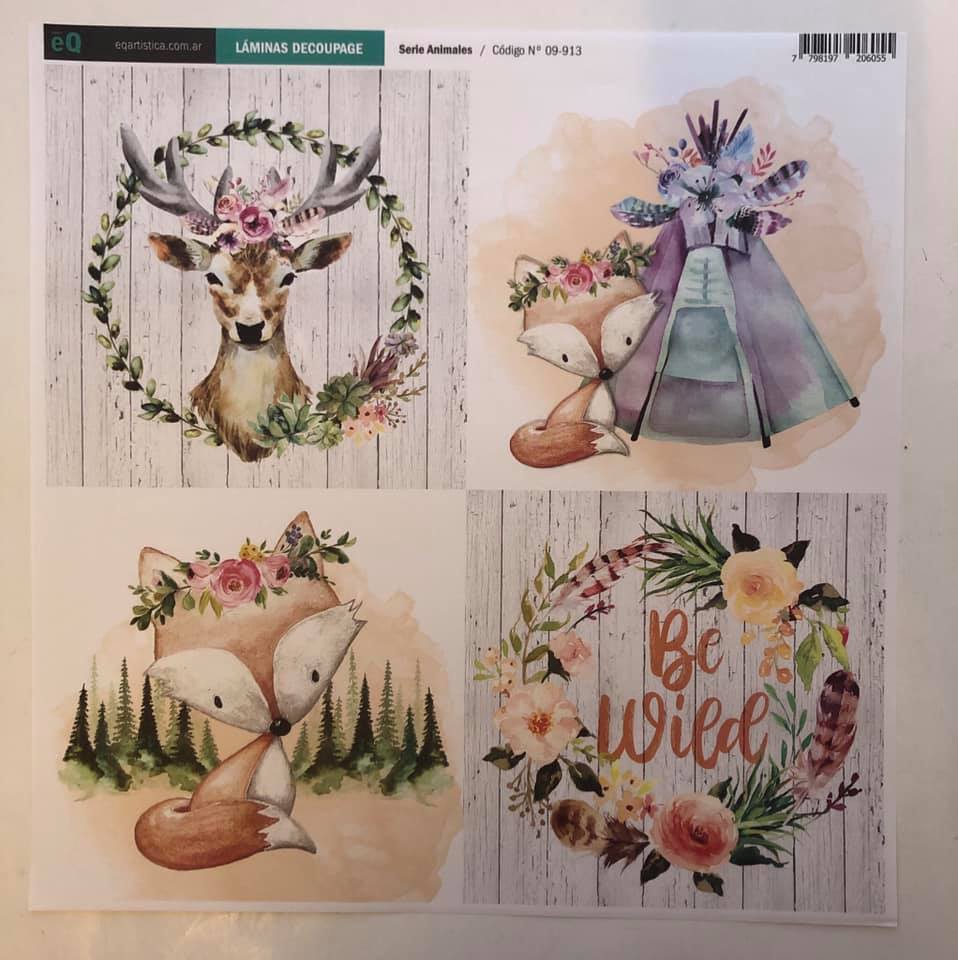 Lamina EqArte 31 cm x 31.5 cm Animales 09-913