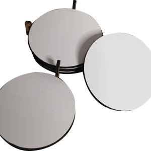 Juego 6 posavasos sublimables circulares con soporte