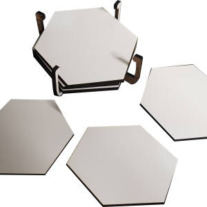 Juego 6 posavasos sublimables Hexagonales con soporte