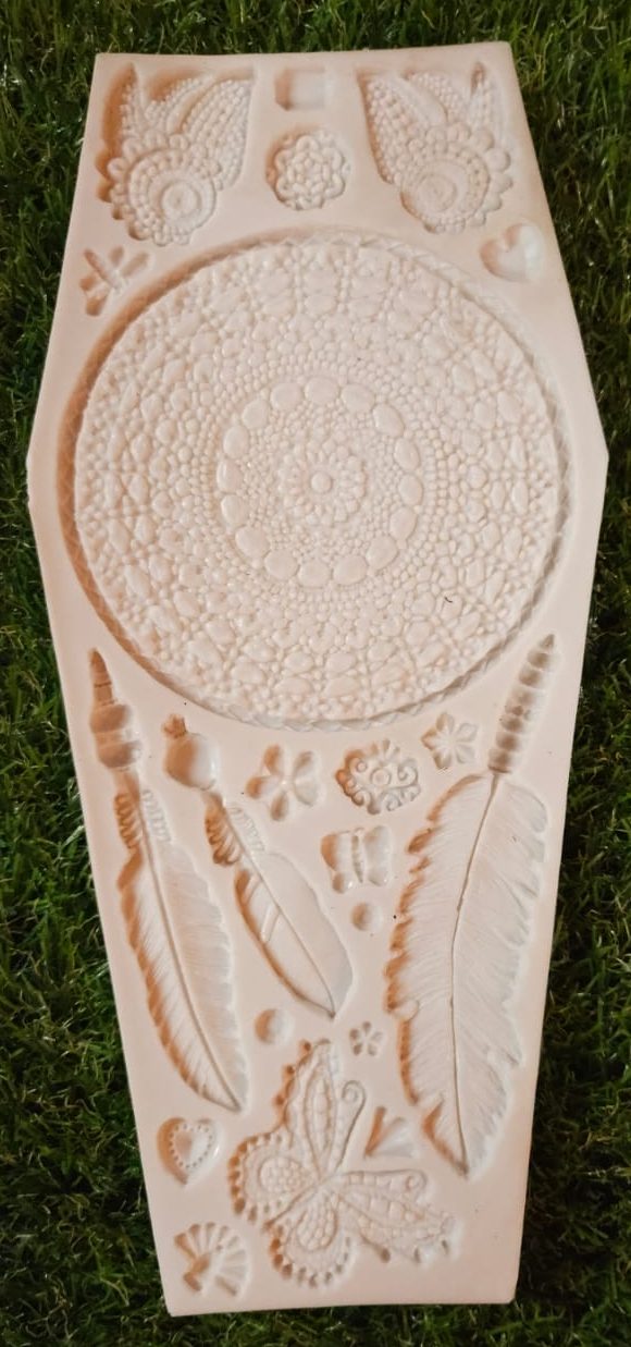 Molde Silicona mandalas y plumas