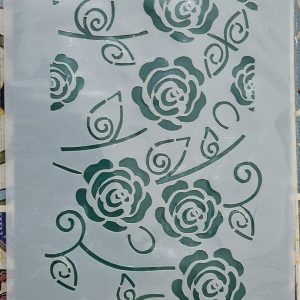 Stencil Grande 13.5 cm x 28 cm EqArte 74 trama de flores