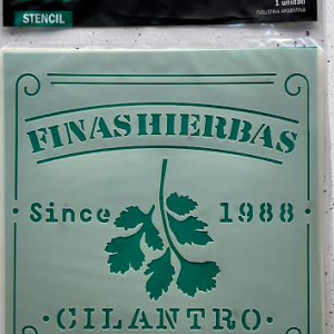 Stencil 15 cm x 15 cm EqArte 936 FINAS HIERBAS